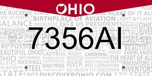 7356AI Ohio License Plate