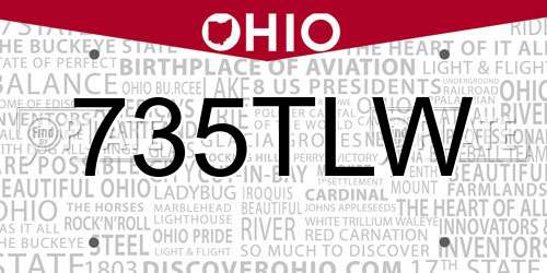 735TLW Ohio License Plate