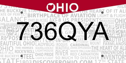 736QYA Ohio License Plate