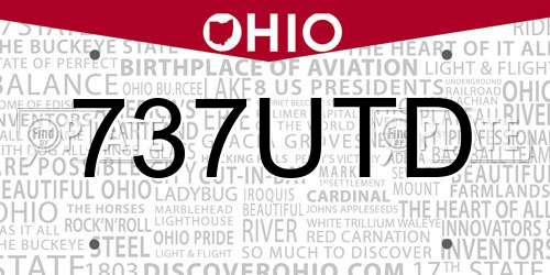 737UTD Ohio License Plate