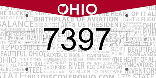 7397 Ohio License Plate