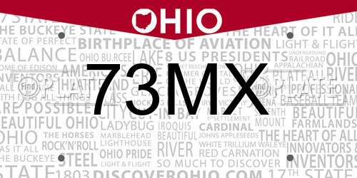 73MX Ohio License Plate