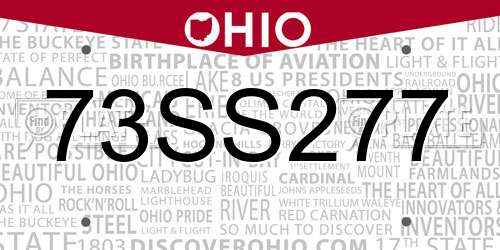 73SS277 Ohio License Plate