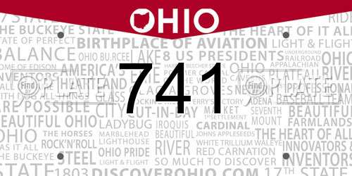 741 Ohio License Plate