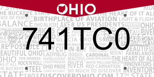 741TC0 Ohio License Plate