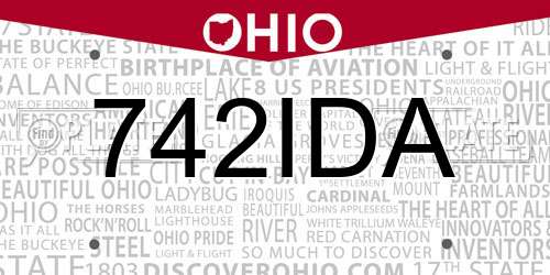 742IDA Ohio License Plate