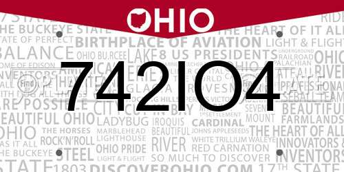 742IO4 Ohio License Plate