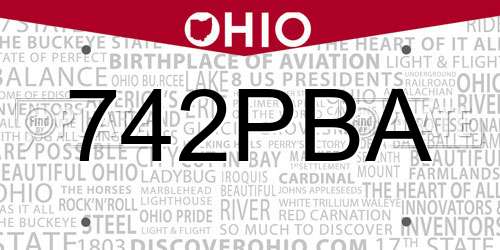 742PBA Ohio License Plate