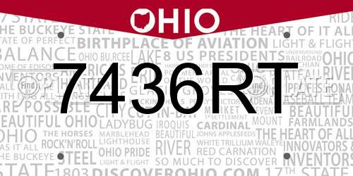 7436RT Ohio License Plate