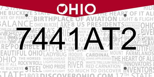 7441AT2 Ohio License Plate