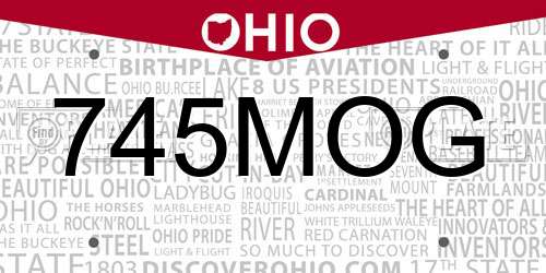 745MOG Ohio License Plate