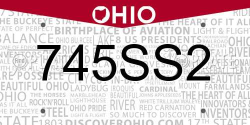 745SS2 Ohio License Plate