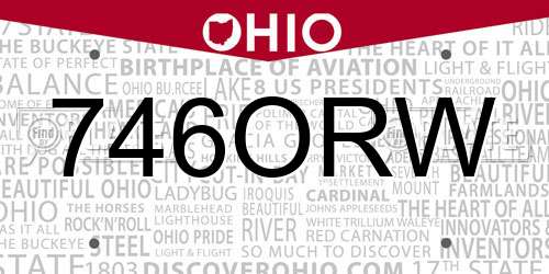 746ORW Ohio License Plate