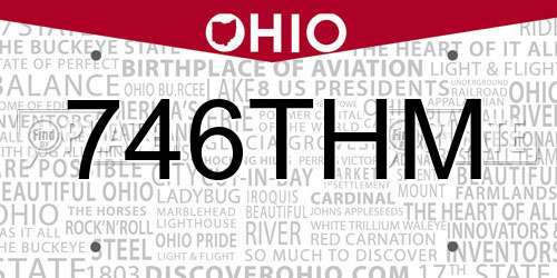 746THM Ohio License Plate