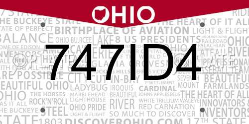 747ID4 Ohio License Plate
