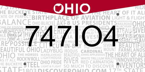 747IO4 Ohio License Plate