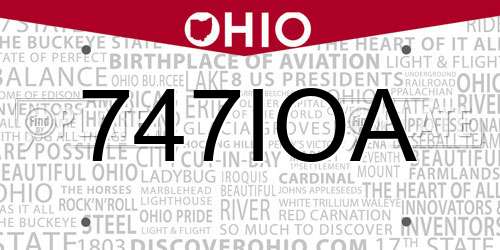 747IOA Ohio License Plate