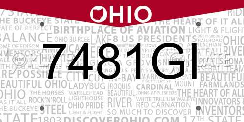 7481GI Ohio License Plate