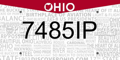 7485IP Ohio License Plate