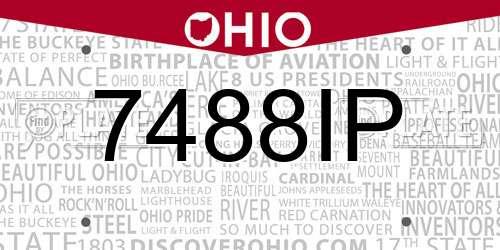 7488IP Ohio License Plate
