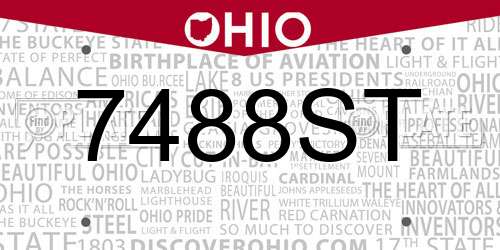 7488ST Ohio License Plate