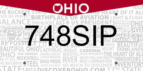 748SIP Ohio License Plate