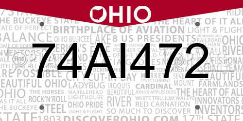 74AI472 Ohio License Plate
