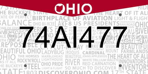 74AI477 Ohio License Plate