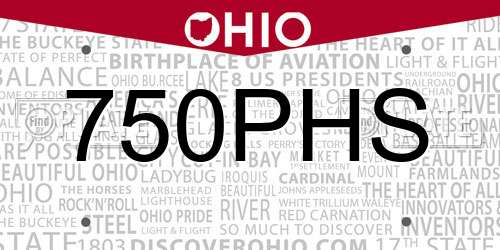750PHS Ohio License Plate
