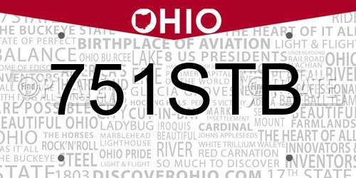 751STB Ohio License Plate