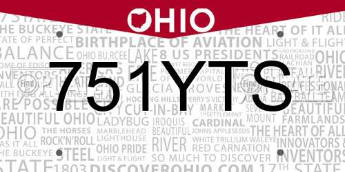 751YTS Ohio License Plate