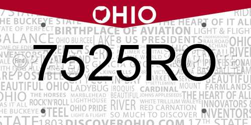 7525RO Ohio License Plate