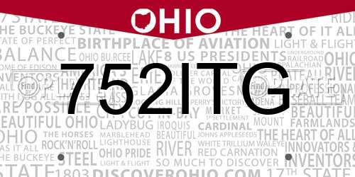 752ITG Ohio License Plate
