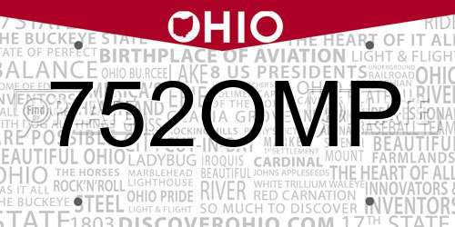 752OMP Ohio License Plate