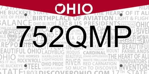 752QMP Ohio License Plate