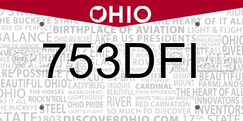 753DFI Ohio License Plate