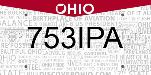 753IPA Ohio License Plate