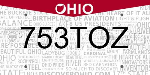 753TOZ Ohio License Plate
