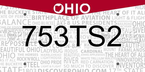 753TS2 Ohio License Plate