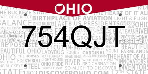 754QJT Ohio License Plate