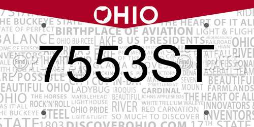 7553ST Ohio License Plate