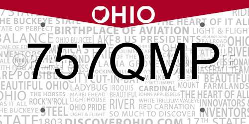 757QMP Ohio License Plate