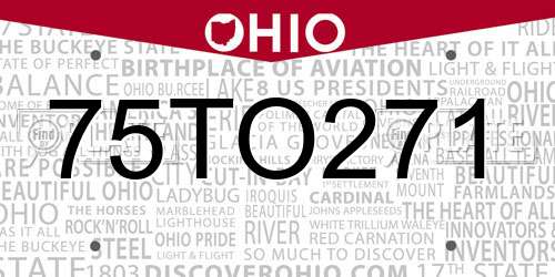 75TO271 Ohio License Plate
