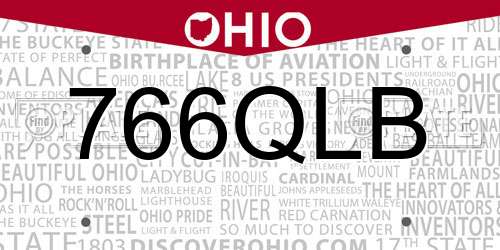 766QLB Ohio License Plate