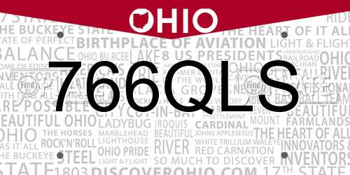 766QLS Ohio License Plate