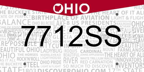 7712SS Ohio License Plate