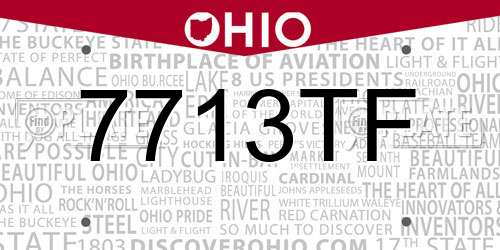 7713TF Ohio License Plate