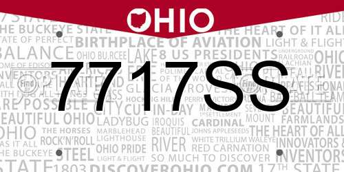 7717SS Ohio License Plate