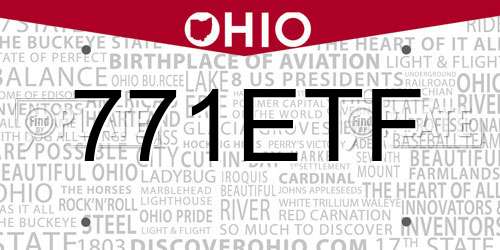 771ETF Ohio License Plate