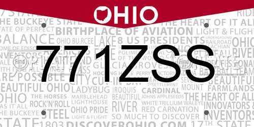 771ZSS Ohio License Plate